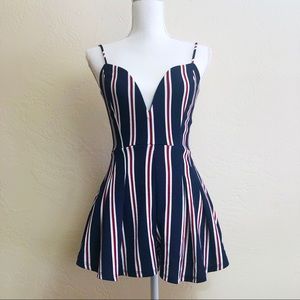 Windsor Dark Blue Striped Romper